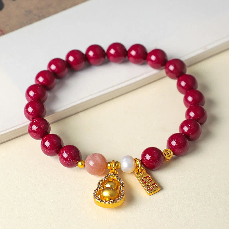 Buddha Stones Cinnabar Blessing Attract Fortune Bracelet