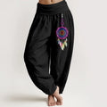 Buddha Stones Colorful Dreamcatchers Pattern Pure Cotton Women's Elastic Waist Harem Pants