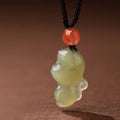 Buddha Stones Chinese Zodiac Year Of The Horse Jade South Red Agate Prosperity Necklace Pendants