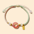 Buddha Stones Peace And Joy Agate Peace Buckle Auspicious Handmade Braided Bracelet