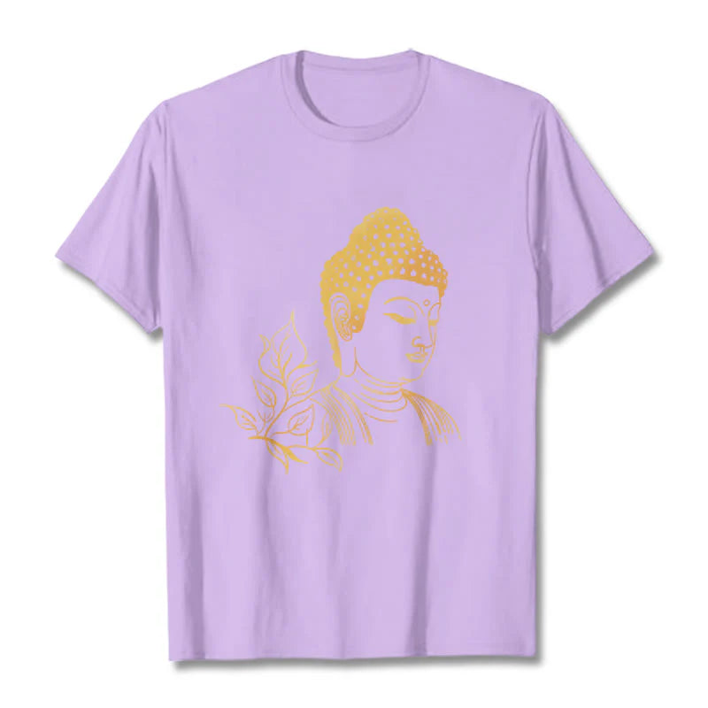 Buddha Stones Golden Leaves Meditation Buddha Tee T-shirt