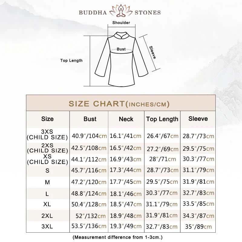 Buddha Stones Simple Pattern Meditation Prayer Spiritual Zen Tai Chi Qigong Practice Unisex Clothing Set
