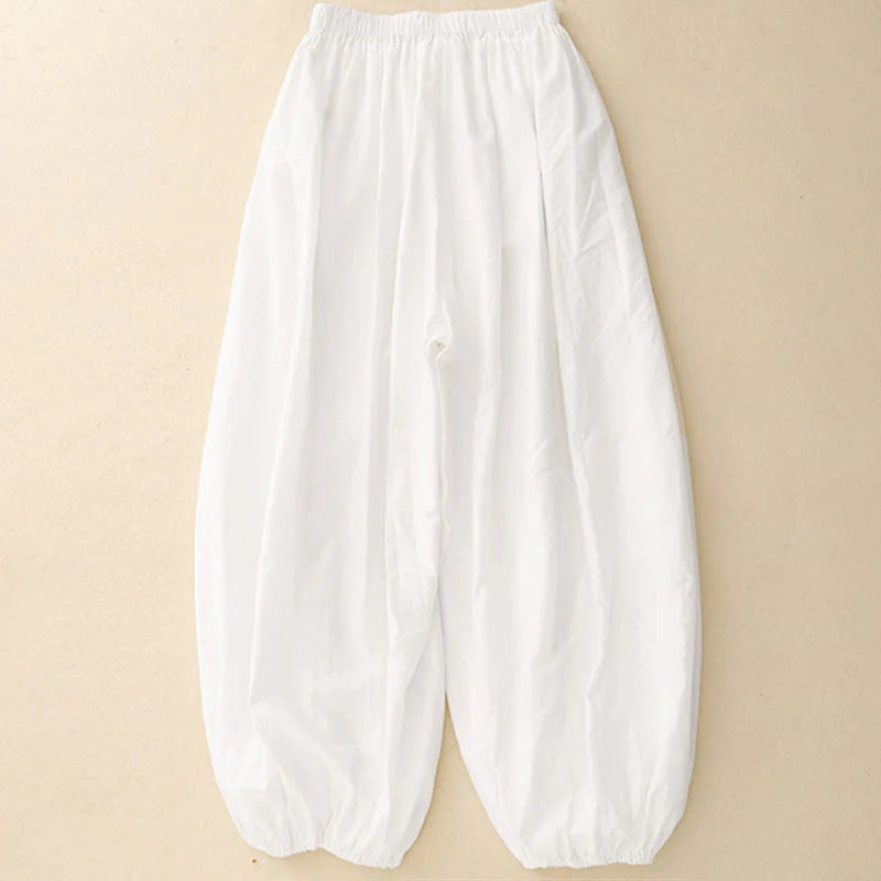Buddha Stones Casual Simple Design Women's Harem Pants With Pockets