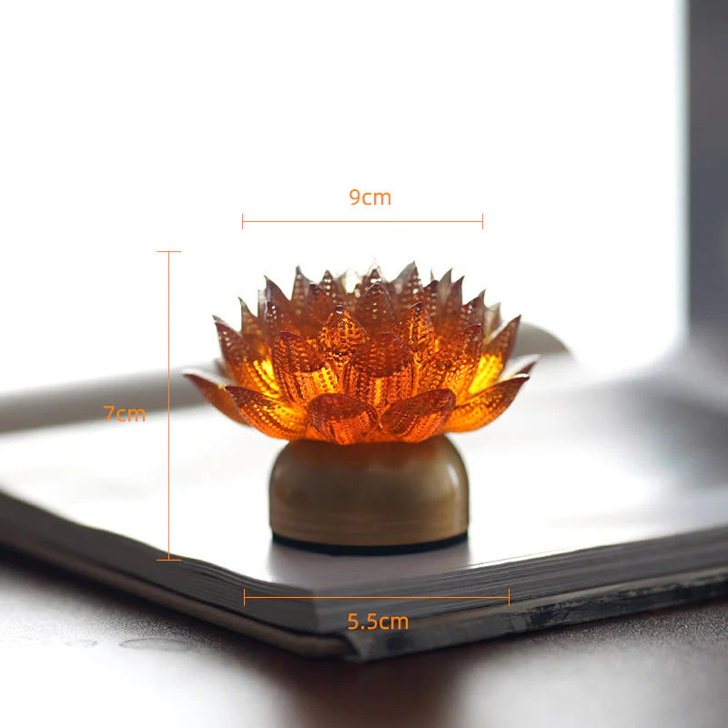 Buddha Stones Lotus Liuli Glass Copper Brass New Begining Home Decoration