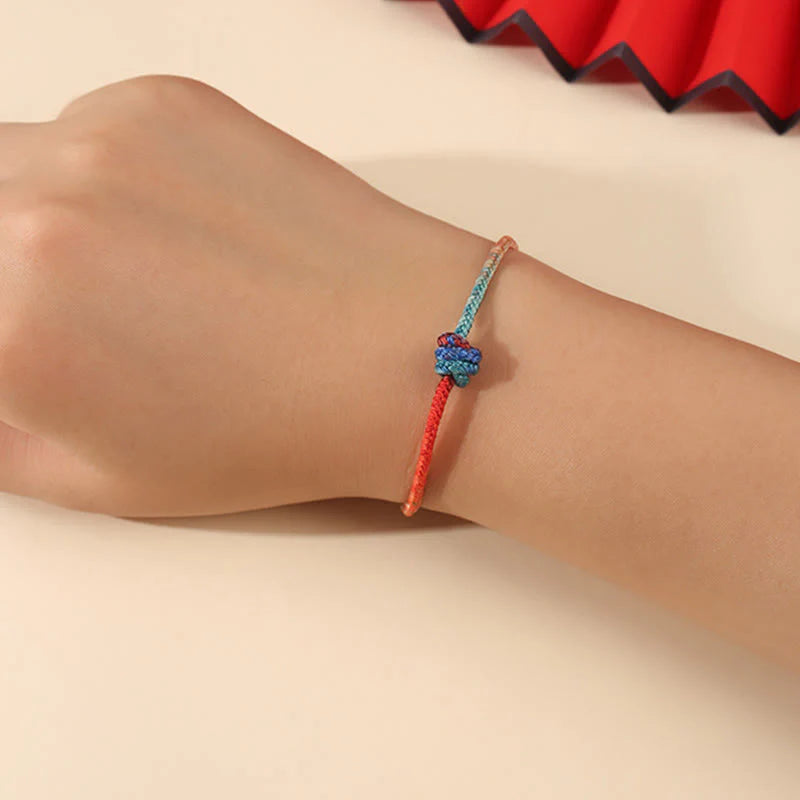 Buddha Stones Colored String Hand-woven Knots Strength Bracelet