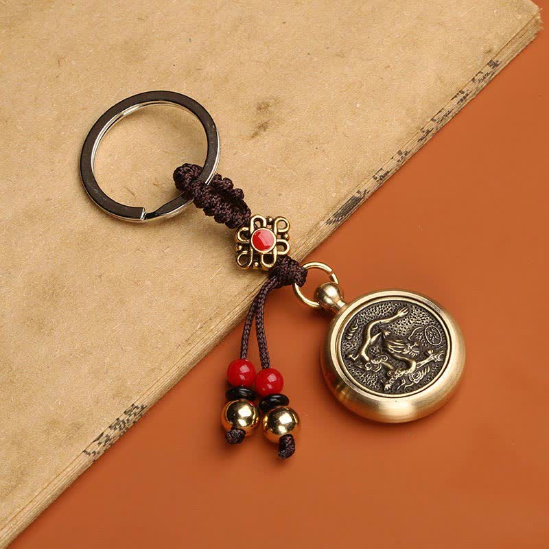 Buddha Stones 12 Chinese Zodiac Blessing Wealth Fortune Keychain