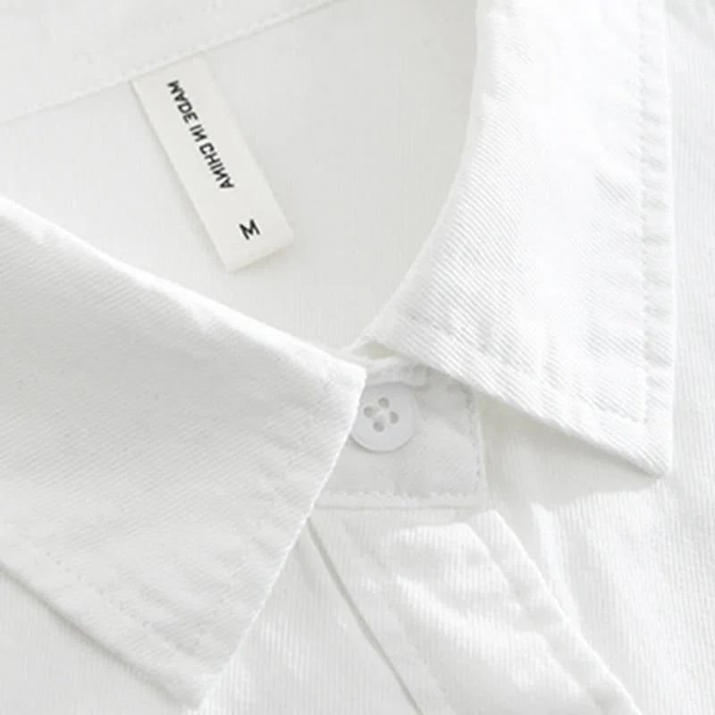Buddha Stones Artistic Simple Design Embroidery Bamboo Pattern Men's Short Sleeve Cotton Shirt
