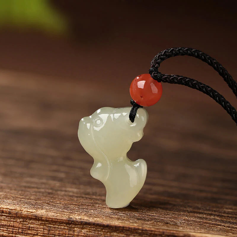 Buddha Stones Chinese Zodiac Year Of The Horse Jade South Red Agate Prosperity Necklace Pendants