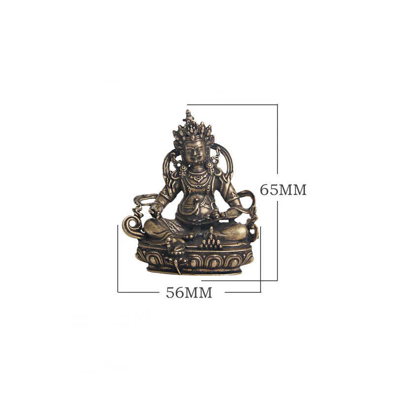 Buddha Stones Yellow Jambhala Bodhisattva Figurine Serenity Copper Statue Decoration