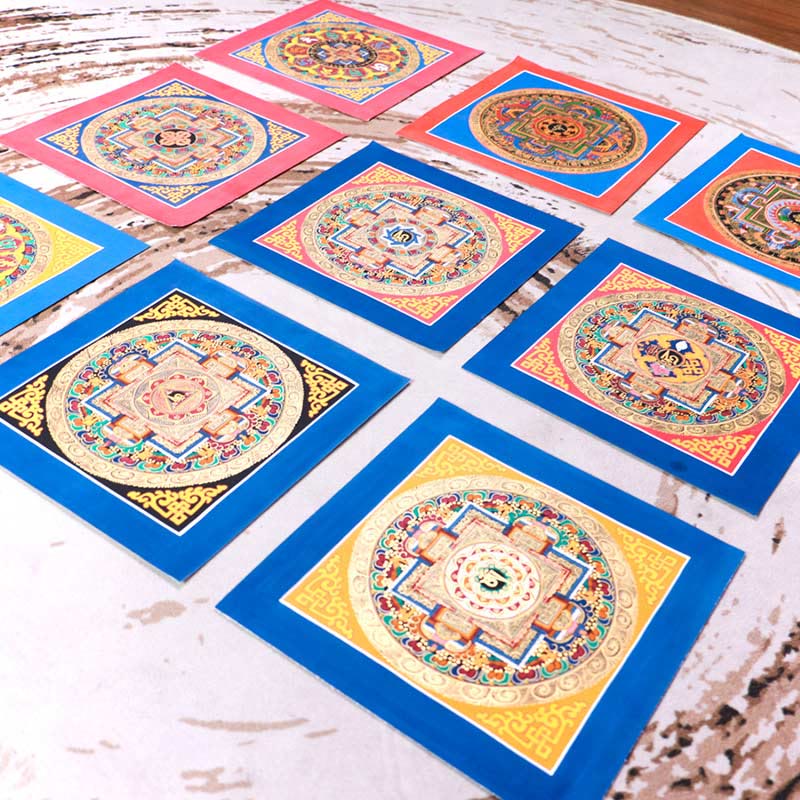 Buddha Stones Tibetan Handmade Thangka Painting Blessing Thangka Blind Box Random Color Pattern