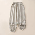 Buddha Stones Summer Retro Lace Patchwork Desgin High Waist Women's Tapered Capri Pants With Pockets