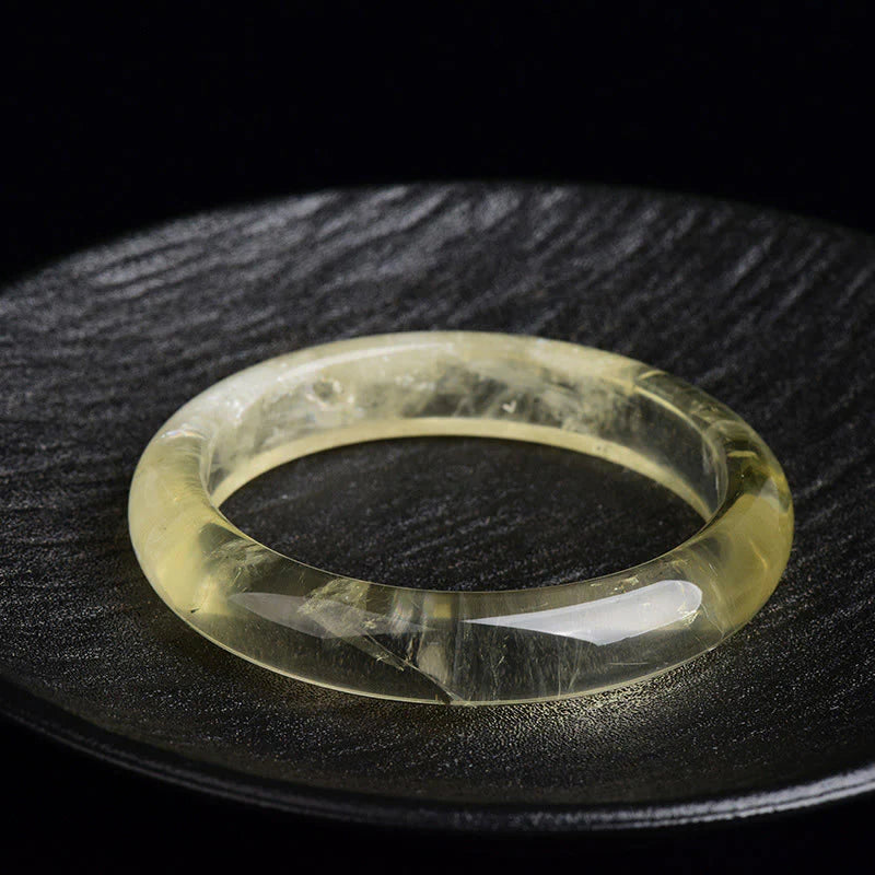 Buddha Stones Natural Citrine Quartz Prosperity Cuff Bangle Bracelet