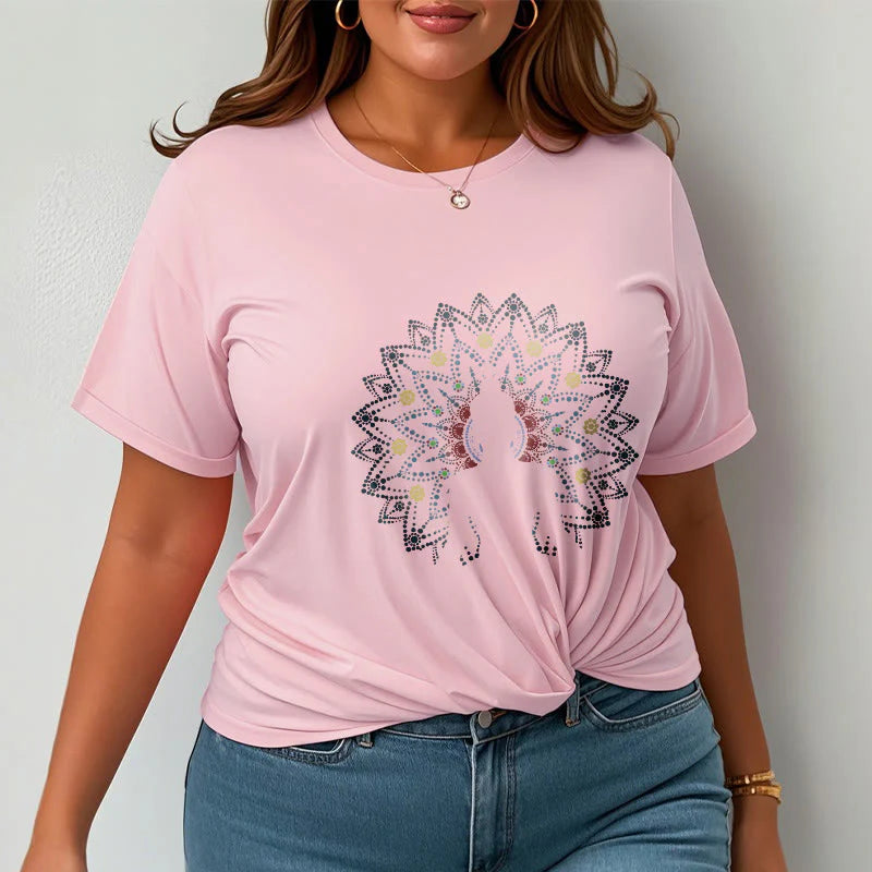 Buddha Stones Mandala Flower Seated Serene Buddha Pattern Tee T-shirt