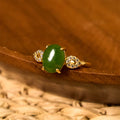 Buddha Stones Natural Jade Adjustable Buckle Prosperity Ring