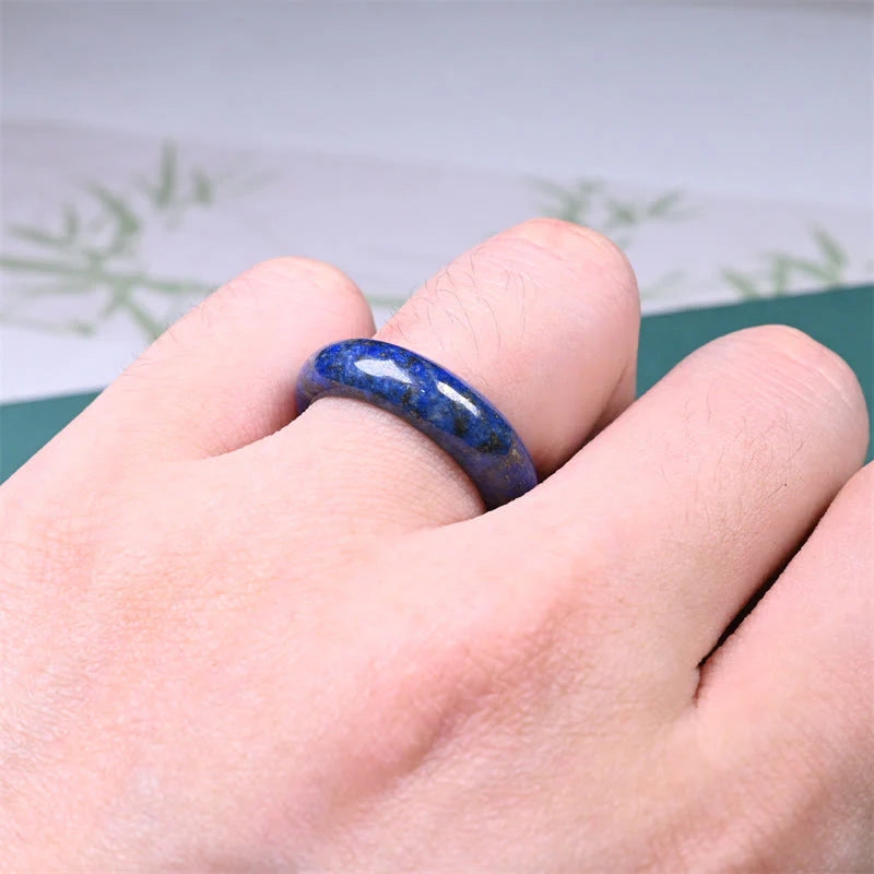 Buddha Stones Natural Lazurite Lapis Lazuli Self Care Ring