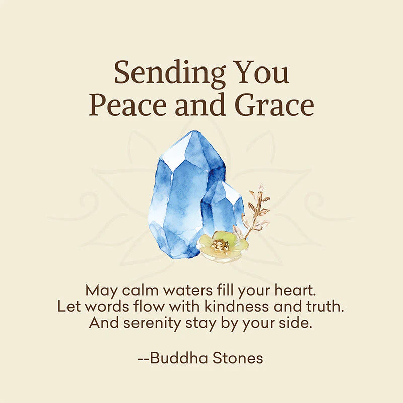 Buddha Stones Sending You Peace and Grace Blue Crystal Flower Bracelet Includes Gift Message Card