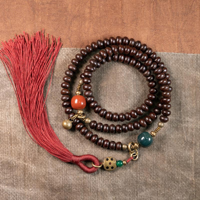 Buddha Stones 108 Mala Beads Natural Tibet Purple Bodhi Seed Auspiciousness Bracelet (Extra 30% Off | USE CODE: FS30)
