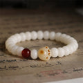 Buddha Stones Natural Bodhi Seed Lovely Paw Lucky Cat Bracelet