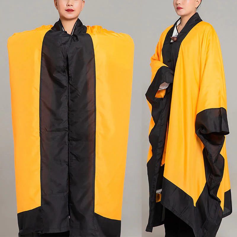 Buddha Stones Wudang Solid Color Long Wide Sleeve Unisex Taoist Robe Kimono For Qigong Tai Chi Ceremony