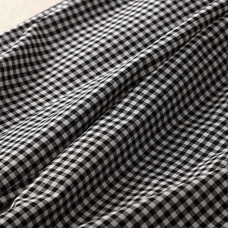 Buddha Stones Summer Plaid Elastic Waist Cropped Women's Tapered Pants With Pockets