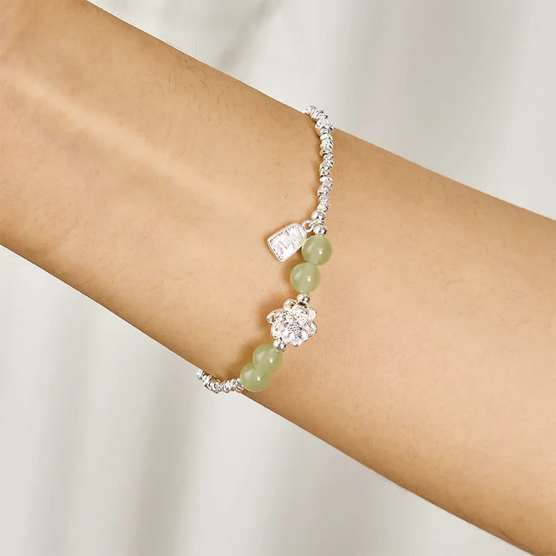 FREE Today: Abundance and Enlightenment Joy Happiness Charm Lotus Jade Bead Copper Bracelet