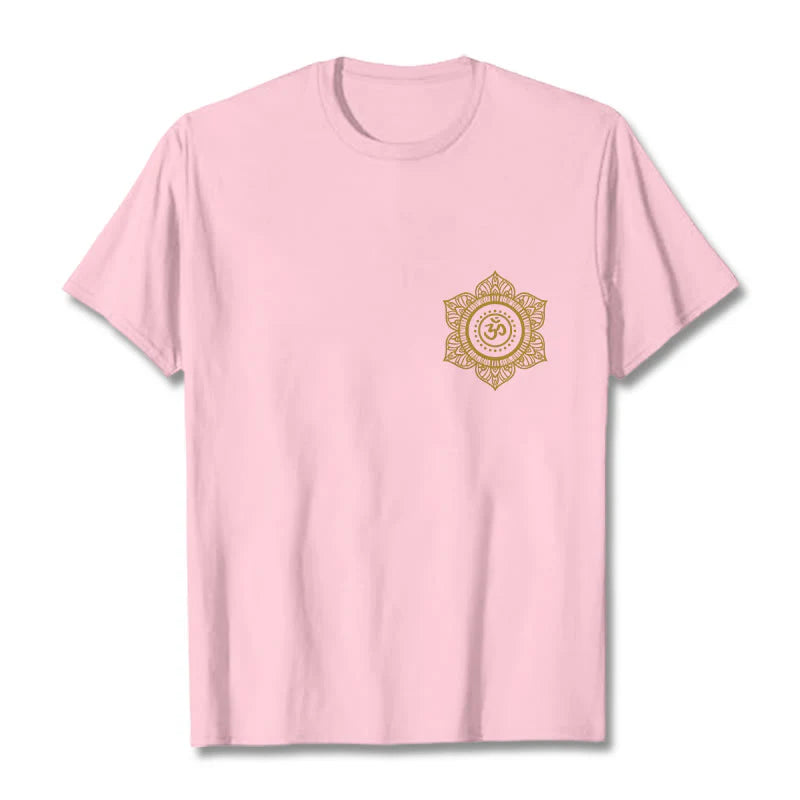Buddha Stones Golden Mandala OM Pattern Tee T-shirt