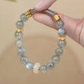 Buddha Stones Natural Moonstone Gray Agate Healing Change Bracelet