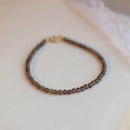 Buddha Stones Smoky Quartz Black Obsidian Ultra-thin Beads Success Bracelet