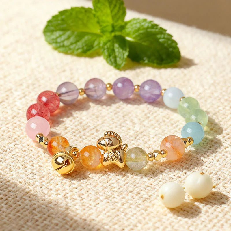 Buddha Stones Year Of The Horse Citrine Amethyst Various Crystals Protection Bracelet
