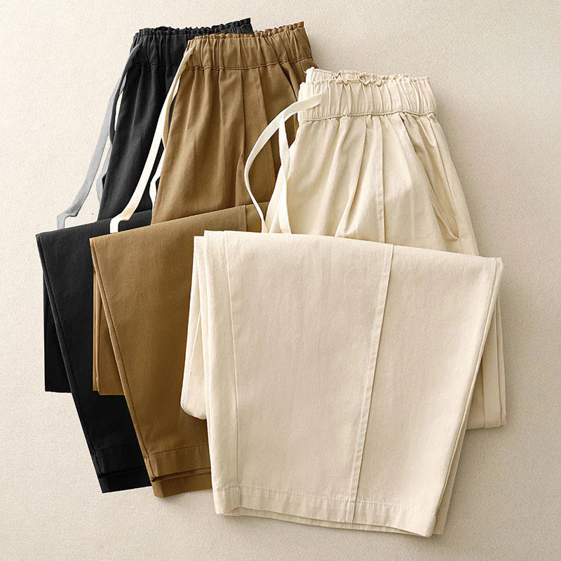 Buddha Stones Casual Rope Women's Cotton Polyester Pants With Pockets