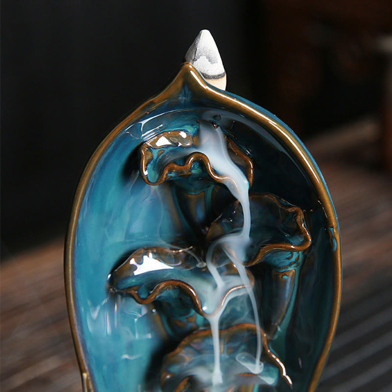 Buddha Stones Waterfall Incense Burner Backflow Incense Holder