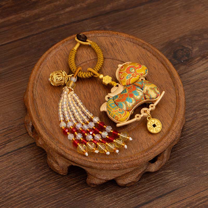 Buddha Stones Year Of The Horse Embroidery Prosperity Key Chain