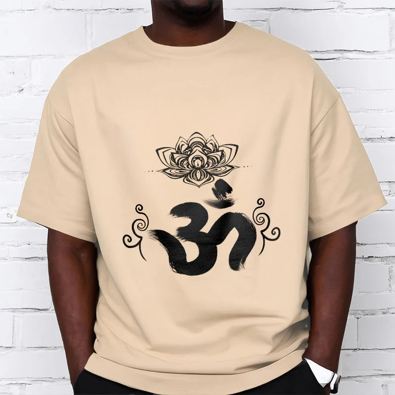 Buddha Stones Om Symbol Sanskrit Floral Tee T-shirt