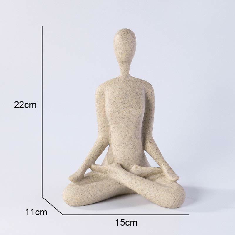 Buddha Stones Abstract Yoga Meditating Exercise Resin Spiritual Figurine Sculpture Desk Decoration