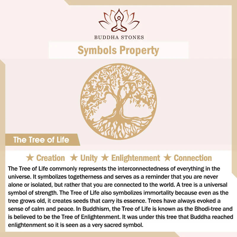 Buddha Stones The Tree Of Life Titanium Steel Enlightenment Necklace Pendant