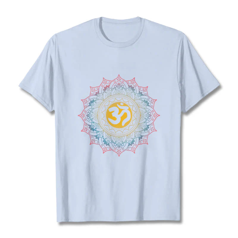 Buddha Stones Color Gradient Mandala OM Pattern Tee T-shirt