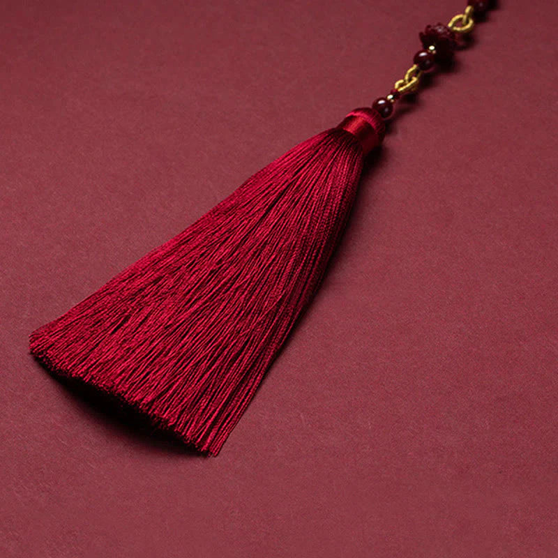Buddha Stones One's Luck Improves Design Patern Natural Cinnabar Lotus Blessing Car Hanging Decoration