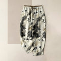 Buddha Stones Ink Wash Painting Floral Elastic Drawstring Women's Pure Cotton Pants With Pockets