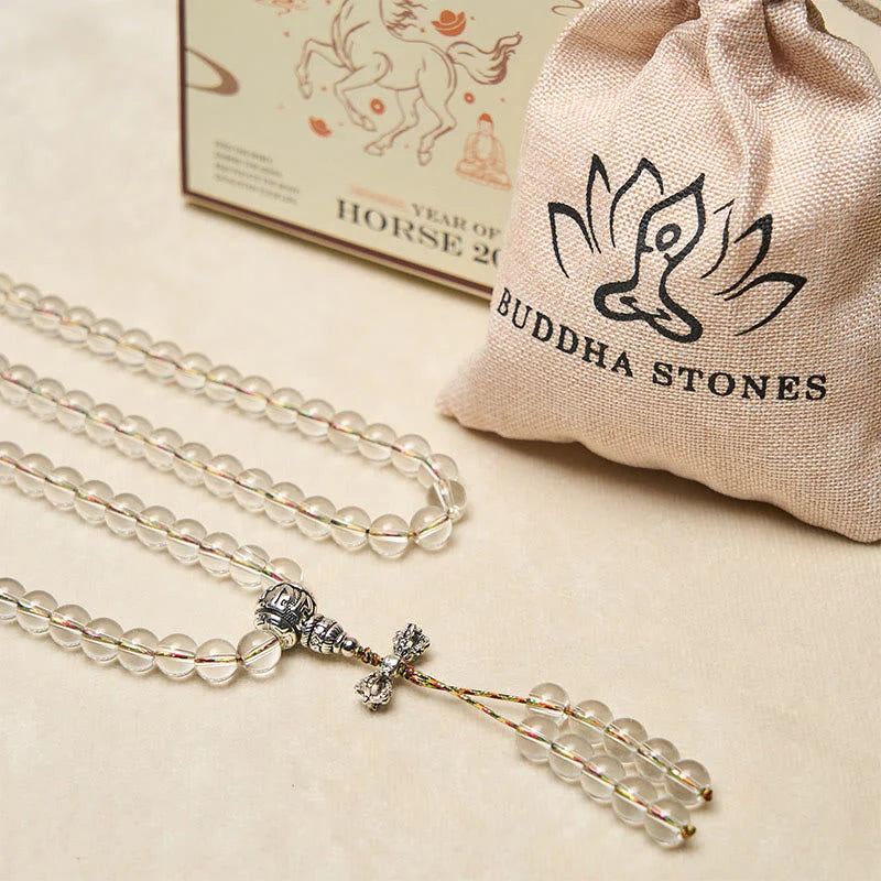 Buddha Stones Vajra Charm Liuli 108 Beads Spiritual Power Strength Mala