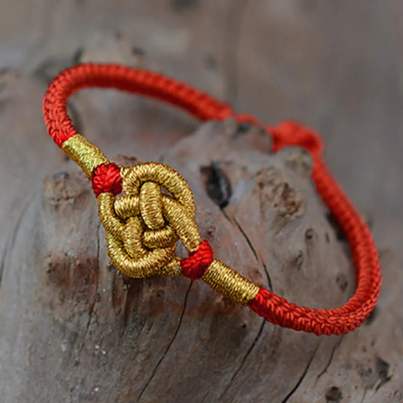 Buddha Stones Handmade Simple Design Chinese Knotting Luck Strength Braid String Bracelet (Extra 35% Off | USE CODE: FS35)