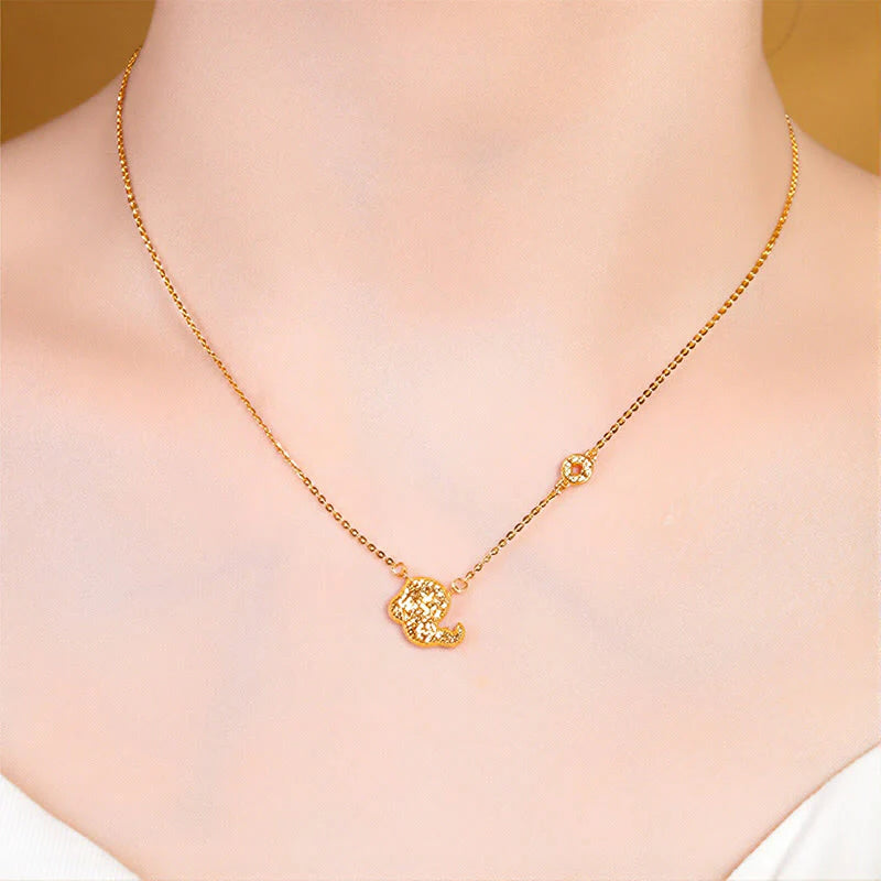 Buddha Stones Year Of The Horse Chinese Zodiac 925 Sterling Silver Coin Design Blessing Chain Necklace Pendants