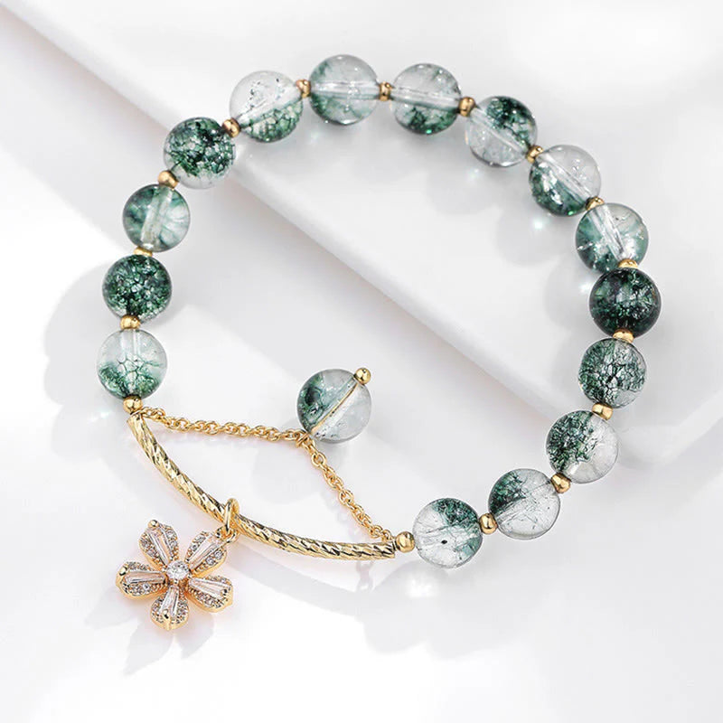 Buddha Stones Green Phantom Crystal Confidence Charm Bracelet