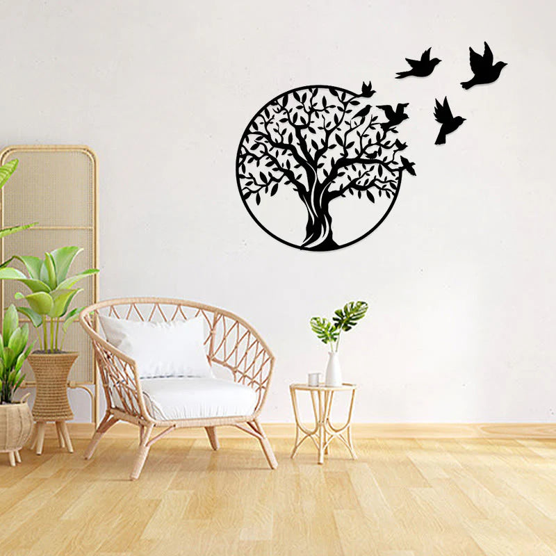 Buddha Stones Tree of Life Birds Sign Housewarming Gift Unity Wall Art