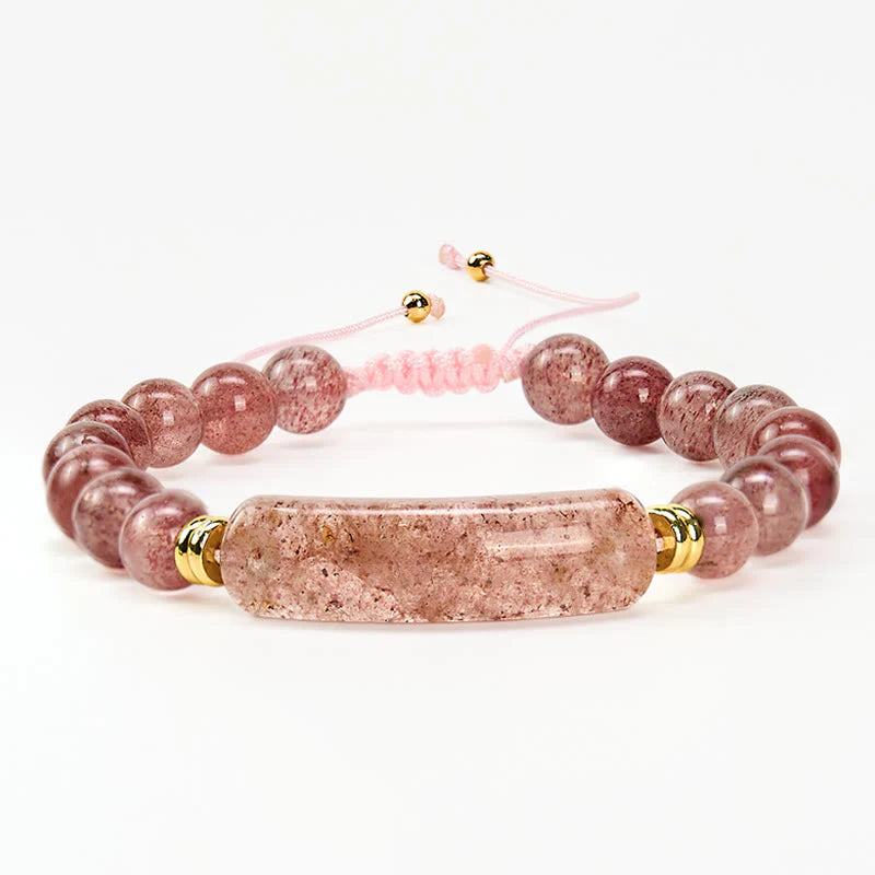 Buddha Stones Amethyst Green Aventurine Tiger Eye Strawberry Quartz Positive Transformation Bracelet