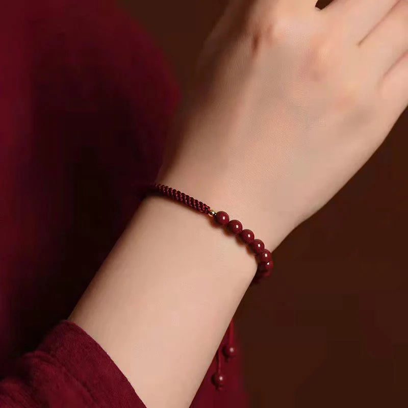Buddha Stones Natural Cinnabar King Kong Knot Blessing String Bracelet (Extra 35% Off | USE CODE: FS35)