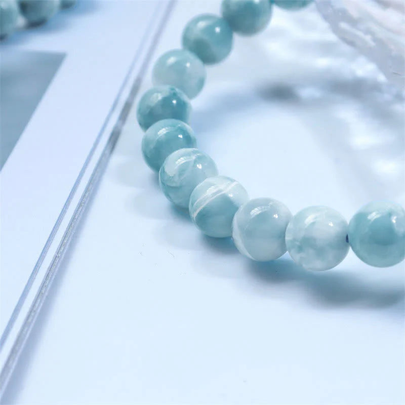 Buddha Stones Natural Larimar Wisdom Confidence Bracelet
