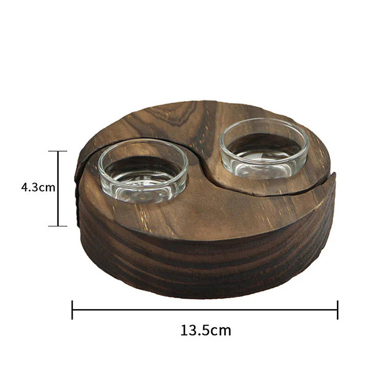 Buddha Stones Yin Yang Wood Candle Holder Meditation Rituals Use Items (Extra 35% Off | USE CODE: FS35)