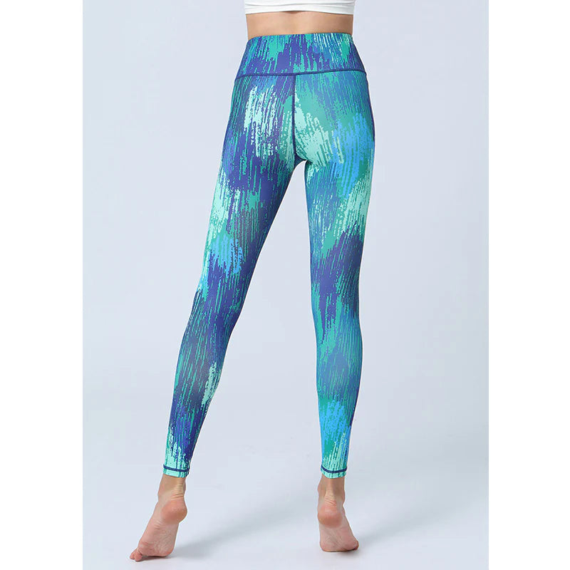 Buddha Stones Leaves Print Pants Sports Fitness Yoga High Waist Leggings Women's Yoga Pants