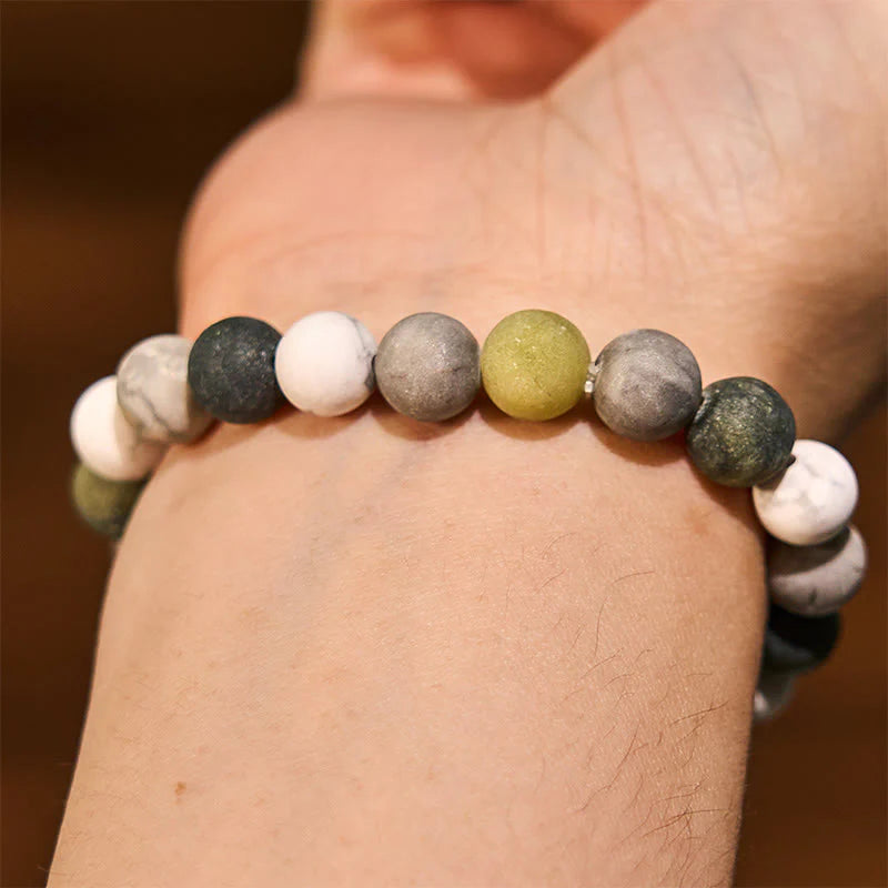 Buddha Stone Various Crystals Malachite Lazurite Lapis Lazuli Hemimorphite Calmness Bracelet
