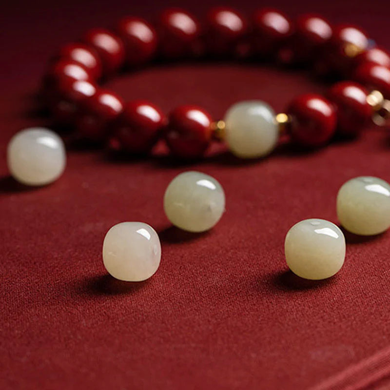 Buddha Stones Cinnabar Jade Healing Protection Charm Bracelet (Extra 35% Off | USE CODE: FS35)
